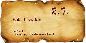 Rab Tivadar névjegykártya